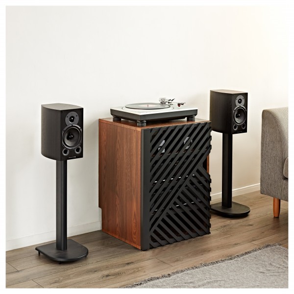 AVCOM Hifi Cabinet 4 Shelf Walnut, Custom Bundle