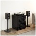 AVCOM Hifi Cabinet 4 Shelf Black, Custom Bundle