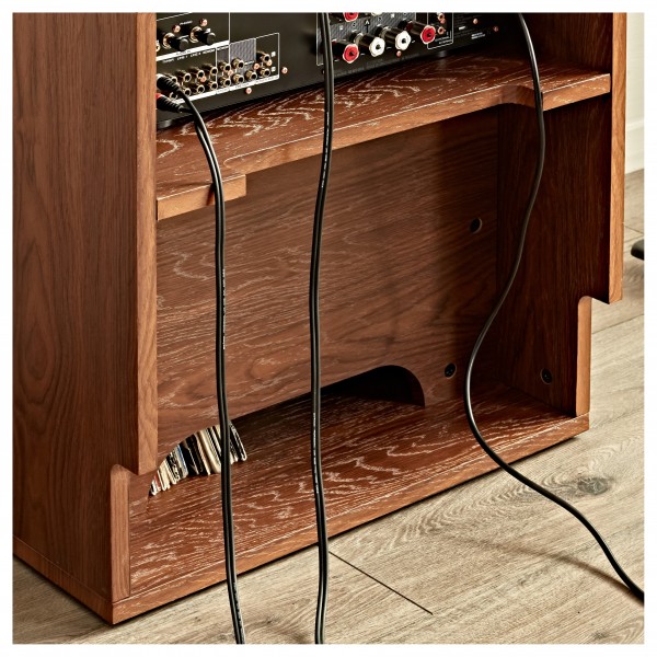 AVCOM Hifi Cabinet 3 Shelf Walnut, Custom Bundle