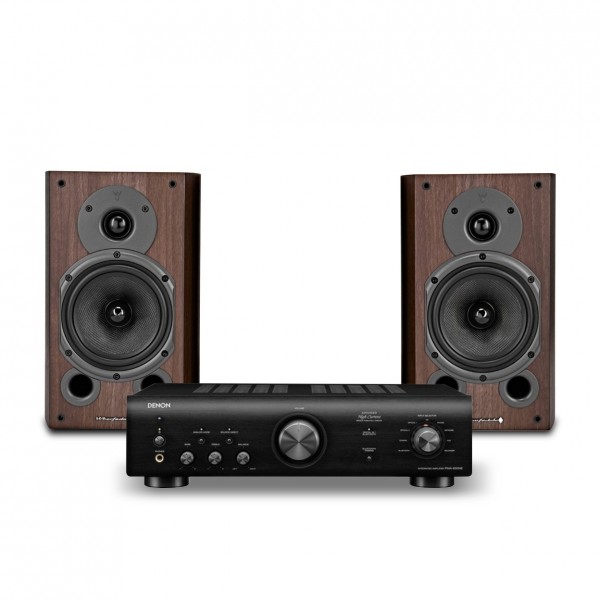 Denon PMA-600NE & Wharfedale Diamond 9.1, Walnut Hi-Fi Bundle Front View