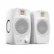 Adam Audio Desktop Studio Monitors, White - Angled without Stands