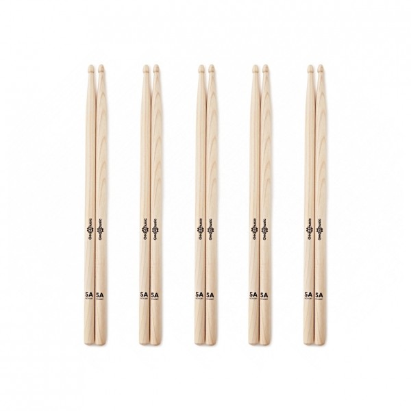 5A Hickory Drumsticks Natural, 5 Pack