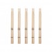 5A Hickory Wood Tip Drumsticks Natural, 5 Pack