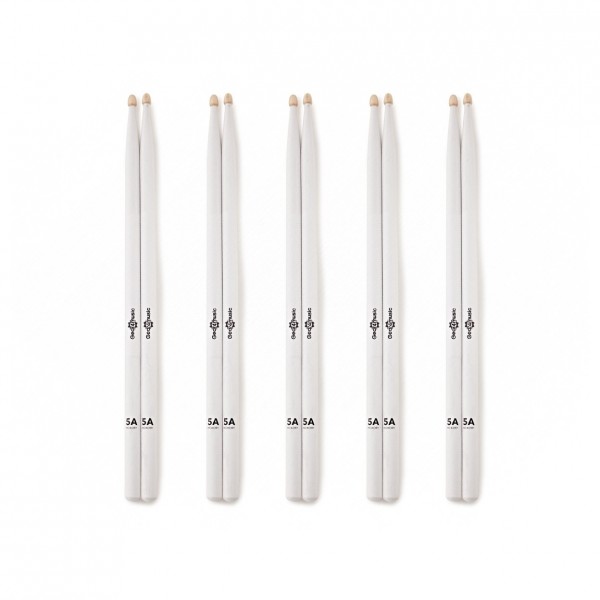 5A Hickory Drumsticks White, 5 Pack