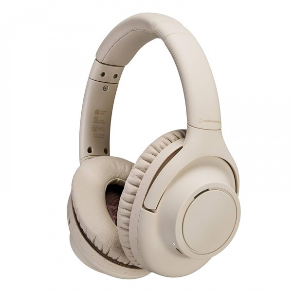 Audio-Technica ATH-S300BT Wireless Noise Cancelling Headphones, Beige Front View