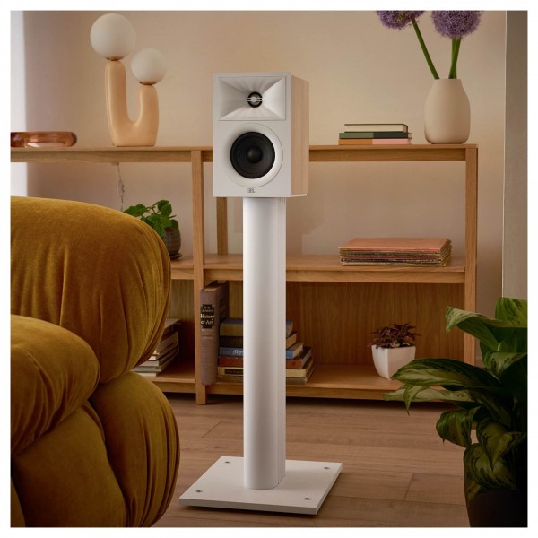 JBL Stage 240B Bookshelf Speakers White - lifestyle