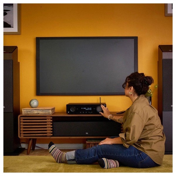 JBL MA310 5.2 Channel 4K AV Receiver, Black - lifestyle