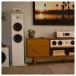 JBL Stage 220P Powered Subwoofer, White - lifestyle