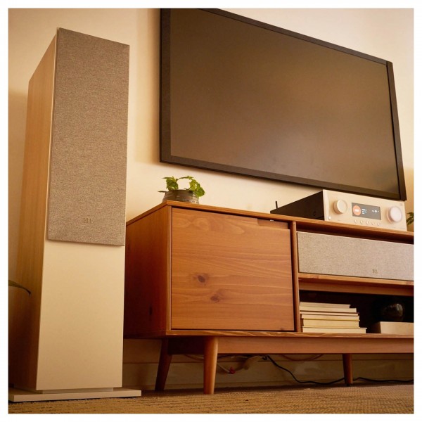 JBL Stage 280F Floorstanding Speakers (Pair), White - lifestyle