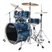 Tama Imperialstar 22'' 5pc Drum Kit w/Cymbals, Hairline Blue - Angle