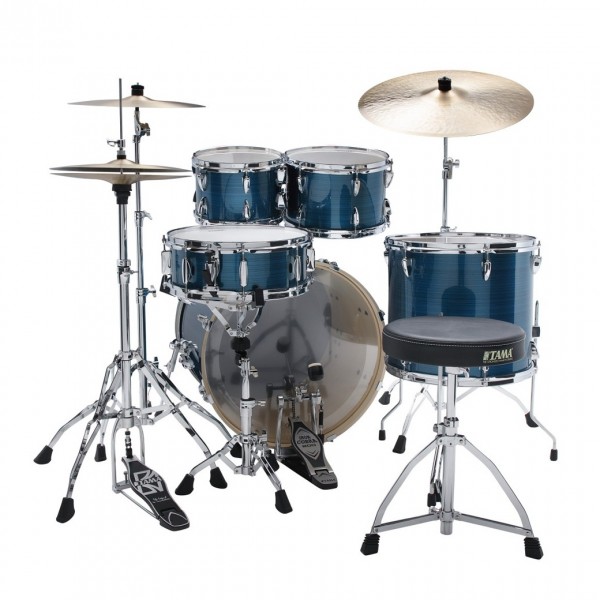 Tama Imperialstar 22'' 5pc Drum Kit w/Cymbals, Hairline Blue - Back