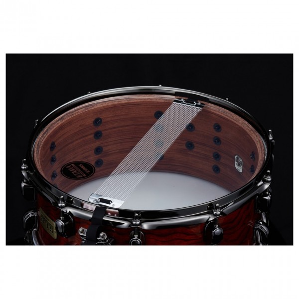 Tama SLP 14'' x 6'' G-Bubinga Snare Drum, Natural Quilted Bubinga - Snare Side