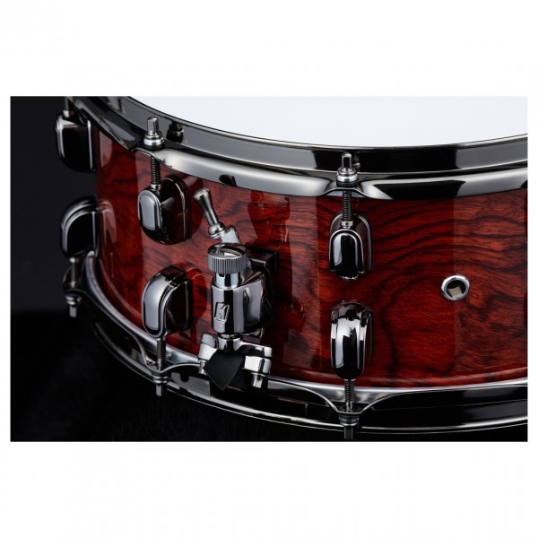 Tama SLP 14'' x 6'' G-Bubinga Snare Drum, Natural Quilted Bubinga - Throw Off