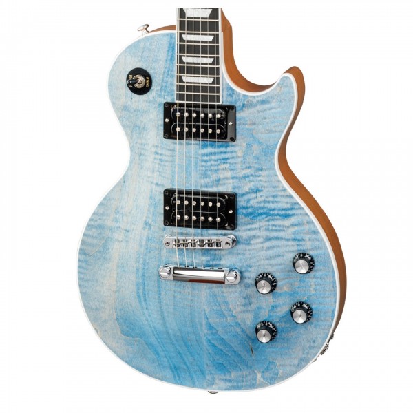 Gibson Les Paul Signature Player Plus, Satin Ocean Blue (2018) close up front