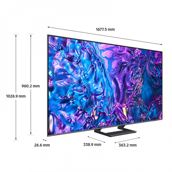 Samsung 2024 Q70D 75-inch QLED 4K HDR Smart TV Dimensions View