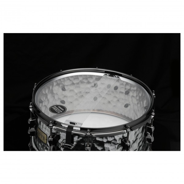 Tama S.L.P. 14 x 6" Expressive Hammered Steel Snare Drum - Snare Side