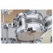 Tama Starclassic Maple 22'' 4pc Shell Pack, Silver Snow Racing Stripe - Tom Detail