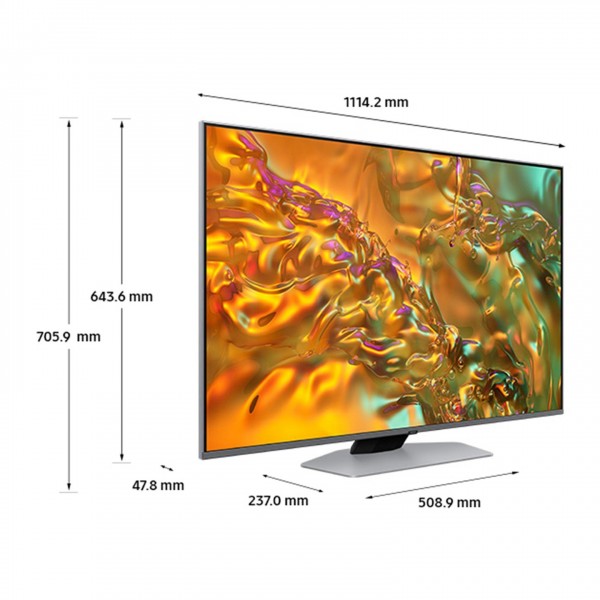 Samsung 2024 Q80D 50-inch QLED 4K HDR Smart TV Dimensions View