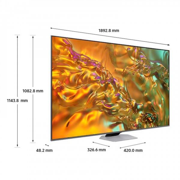 Samsung 2024 Q80D 85-inch QLED 4K HDR Smart TV Dimensions View