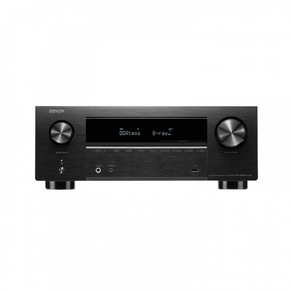 Denon AVR-X2800H AV Receiver, Black Front View