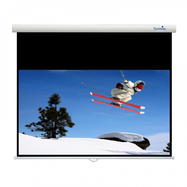 Sapphire Manual Slow Retraction 16 9 Projector Screen 66-inch Front View