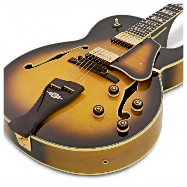 Ibanez LGB300 George Benson, Vintage Yellow Burst close