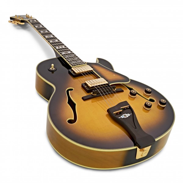 Ibanez LGB300 George Benson, Vintage Yellow Burst angle