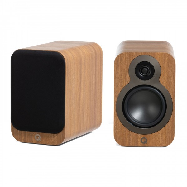 Q Acoustics 3020c Bookshelf Speakers (Pair), Pin Oak