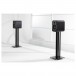 Q Acoustics 3020c Bookshelf Speakers (Pair), Satin Black - Lifestyle image on speaker stands