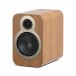 Q Acoustics 3020c Bookshelf Speaker, Pin Oak - Angled