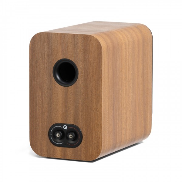 Q Acoustics 3020c Bookshelf Speaker, Pin Oak - Reverse angled