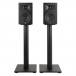 JBL Stage Floor Stands (Pair), Black - with Stage 250B Bookshelf Speakers mounted on top