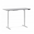 BDI Centro 6451-2 Lift Standing Desk Smooth Satin White / Grey Glass