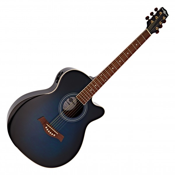 Auditorium Electro-Acoustic Guitar by Gear4music, Blue Burst