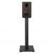 JBL Stage Floor Stands (Pair), Black - reverse with Stage 250B Bookshelf Speaker mounted on top