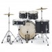 Gretsch Renegade Drum Kit with Hardware & Cymbals, Black Mist - Back