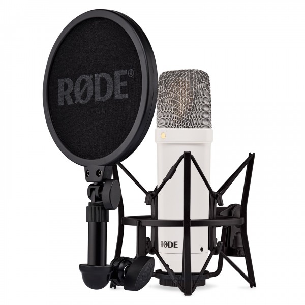 Rode NT1 Signature Series Condenser Microphone, White - Main Angled