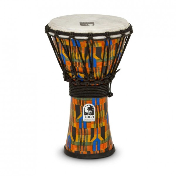 Toca 7" Djembe Freestyle Rope Tuned Kente Cloth - Main