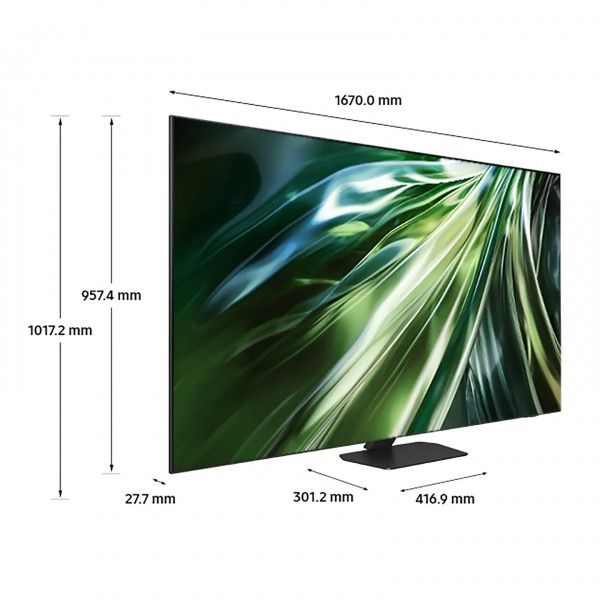 Samsung 2024 QN90D 75" Neo QLED 4K HDR Smart TV Dimensions Chart