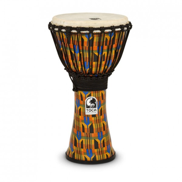 Toca 10" Djembe Freestyle Rope Tuned Kente Cloth - Main