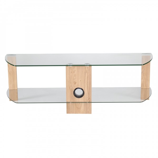 Alphason Century ADCE1200 Glass TV (up to 55-inch) Stand, Light Oak Back View
