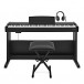 Pack de piano digital VISIONKEY-500 de Gear4music, Matte Black