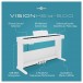 VISIONKEY-500 Digital Piano Bench Pack by Gear4music, White