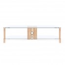 Alphason Century ADCE1500 Glass TV Stand, Light Oak