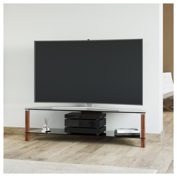 Alphason Century ADCE1500 Glass TV (up to 65-inch) Stand, Black Lifestyle View