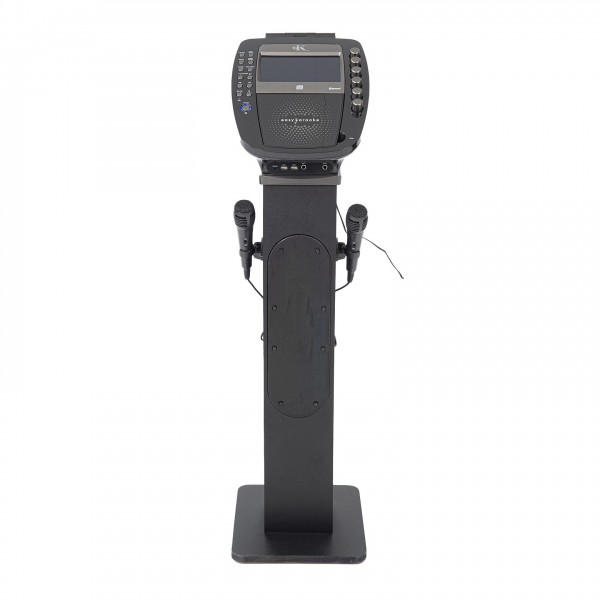 Easy Karaoke Bluetooth Karaoke System with Speaker Pedestal & 2 Mics - Front, Off