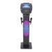 Easy Karaoke Bluetooth Karaoke System with Speaker Pedestal & 2 Mics - Front, On