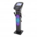 Easy Karaoke Bluetooth Karaoke System with Speaker Pedestal & 2 Mics - Left, On