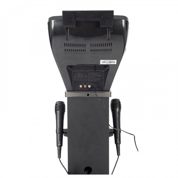 Easy Karaoke Bluetooth Karaoke System with Speaker Pedestal & 2 Mics - Back
