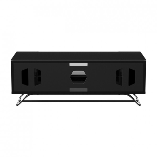 Alphason Chromium 2 1000 TV Cabinet, Gloss Black - Rear View